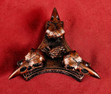 Triple Raven Skull Crystal Sphere Holder 💀🔮✨🐦‍⬛