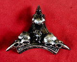 Triple Raven Skull Crystal Sphere Holder 💀🔮✨🐦‍⬛