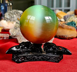 Triple Raven Skull Crystal Sphere Holder 💀🔮✨🐦‍⬛
