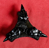 Triple Raven Skull Crystal Sphere Holder 💀🔮✨🐦‍⬛