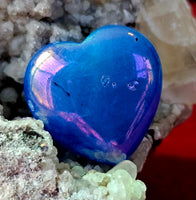 Mini Aura Coated Quartz Crystal Puffy Heart 💜💛💚💙🩷