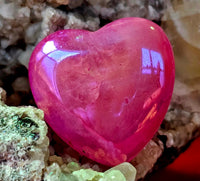 Mini Aura Coated Quartz Crystal Puffy Heart 💜💛💚💙🩷