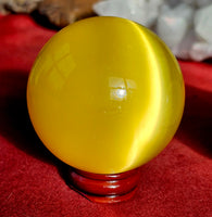 Electric Yellow Cat's Eye Sphere 💡🔮⚡