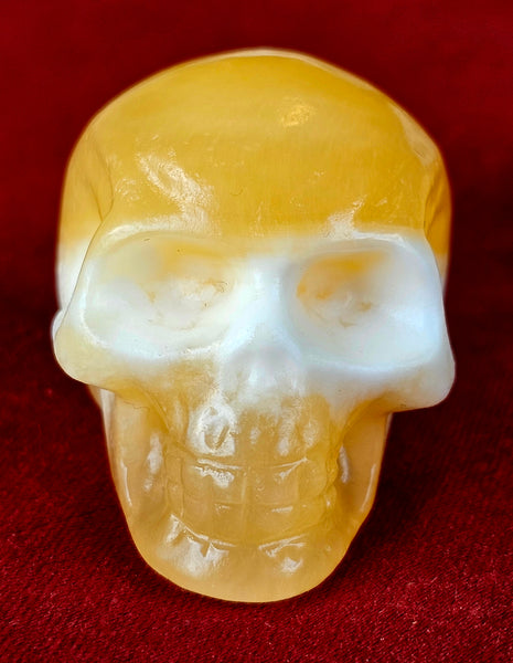 MD. Orange Creamscicle Calcite Crystal Skull 🧡💀🍊