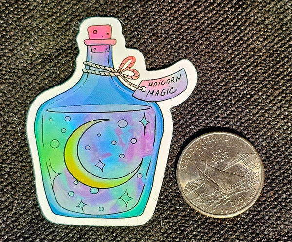 Mystical Moon in Bottle Sticker 🍾🌌🌙