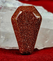 Goldstone Mini Crystal Coffin Carving ⚰️