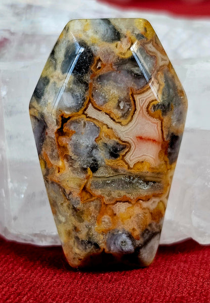 Crazy Lace Agate Crystal Coffin