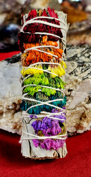 Chrysanthemum Chakra Petals & White Sage Smudge Stick 🌈💨🌿🔥