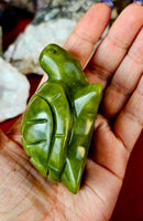 Nephrite Jade 'Grumpy' Crystal Turtle Carving 💚🐢✨