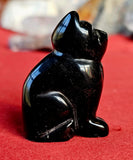 'Big Head' Black Obsidian Crystal Cat Carving 😻🐈‍⬛🖤