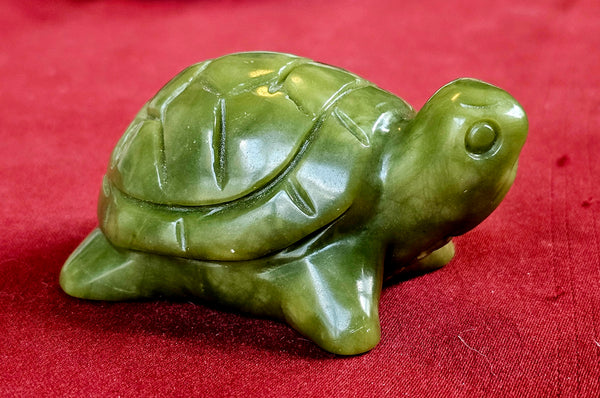 Nephrite Jade 'Grumpy' Crystal Turtle Carving 💚🐢✨