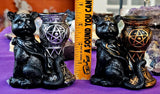 Black Witchy Cat Triple Moon Pentagram Crystal Sphere Holder 🔮🐈‍⬛🖤