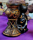 Black Witchy Cat Triple Moon Pentagram Crystal Sphere Holder 🔮🐈‍⬛🖤