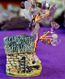 SM. Cottage w/Copper Wire Wrapped Chevron Amethyst Crystal Tree