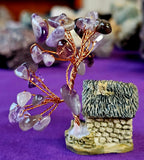SM. Cottage w/Copper Wire Wrapped Chevron Amethyst Crystal Tree