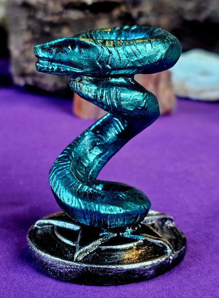 Teal Serpent Crystal Sphere Holder 🐍🔮🩵