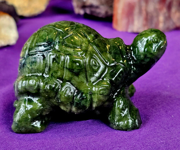 LG. Nephrite Jade Turtle Carving 💚 🐢💚