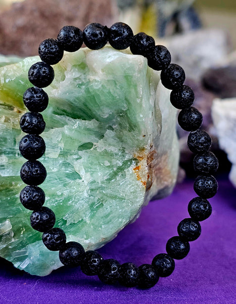 Lava Rock Crystal Bracelet 🖤📿🌋