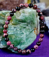 Rhodonite Crystal Bracelet 🩷📿🖤