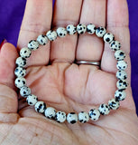Dalmatian Jasper Crystal Bracelet 🖤📿🤍