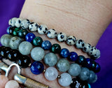 Dalmatian Jasper Crystal Bracelet 🖤📿🤍