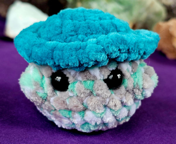 'Dusty Mint & Teal' Mushroombaby Crocheted Plushie 🍄🍄🍄