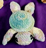 Handmade Crocheted Turtlebaby Plushie w/Rainbow Flippers 🩷🐢🩵🥹