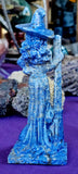 LG. Lapis Lazuli Crystal Witch w/Cat Familiar, Broom, & Spellbook 🧙‍♀️🧹🐈📚