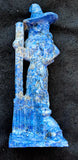 LG. Lapis Lazuli Crystal Witch w/Cat Familiar, Broom, & Spellbook 🧙‍♀️🧹🐈📚