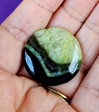 Drilled Dyed Green Orca Agate Cabochon 🖤💚🖤