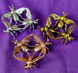 Assorted Metal Triple Bee Crystal Sphere Holder 🍯🔮🐝