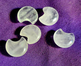 Mini Clear Quartz Crystal Crescent Moon Carving 🌙🌘🌛