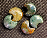 Mini Moss Agate Crystal Crescent Moon Carving 🌙🌘🌛