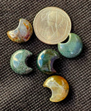 Mini Moss Agate Crystal Crescent Moon Carving 🌙🌘🌛