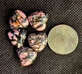 Mini Rhodonite Crystal Heart Carving 🩷🖤🩷