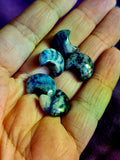 Mini Blue Spotted Jasper Crystal Crescent Moon Carving 🌙🌘🌛