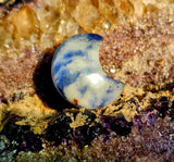 Mini Blue Spotted Jasper Crystal Crescent Moon Carving 🌙🌘🌛