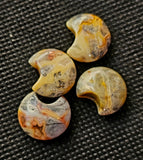 Mini Crazy Lace Agate Crystal Crescent Moon Carving 🌙🌘🌛