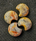 Mini Crazy Lace Agate Crystal Crescent Moon Carving 🌙🌘🌛