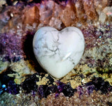Mini Howlite Crystal Heart Carving 🤍💜🩵
