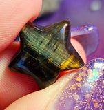 Mini Blue & Gold Tiger's Eye Crystal Star Carving ⭐✨🌟