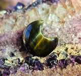 Mini Blue & Gold Tiger's Eye Crystal Crescent Moon Carving 🌙🌘🌛