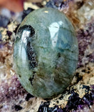 LG. Labradorite Oval Shaped Crystal Cabochon