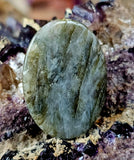 LG. Labradorite Oval Shaped Crystal Cabochon