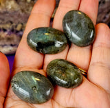 LG. Labradorite Oval Shaped Crystal Cabochon