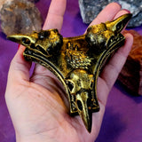Triple Raven Skull Crystal Sphere Holder 💀🔮✨🐦‍⬛