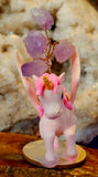 Pink Unicorn Pegasus Figurine w/Wire Wrapped Amethyst Crystal Tree 🌳🦄🪽💜🩷