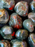 Bloodstone Crystal Tumble 🩶🩸🖤