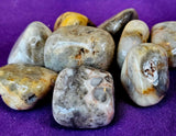 Crazy Lace Agate Crystal Tumble 💛😵‍💫🤪✨🩶