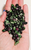 Zoisite & Ruby Crystal Chips 💚🖤❤️